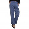 Pantalon femme en lin bleu jeans