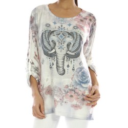 Ethnic coton T-shirt elephant printed