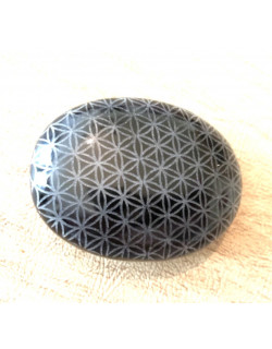Obsidian Palm engraving flower of life