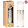 Candle Flower of Life white stearin in glass